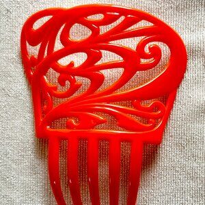 Vintage orange flamenco hair comb